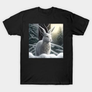 Celtic white pagan hare T-Shirt